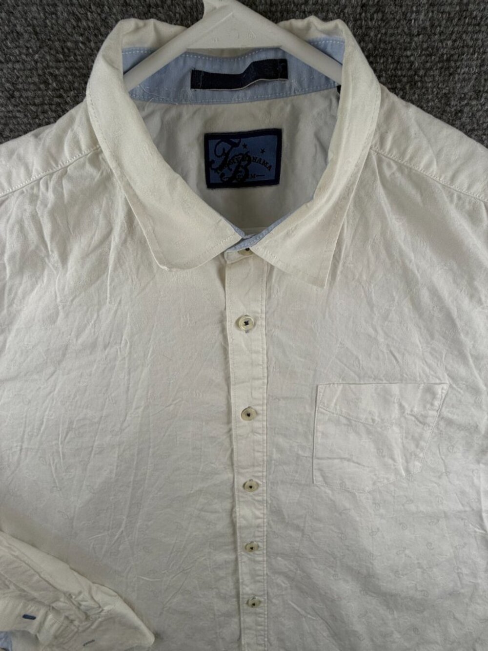 Tommy Bahama Cotton White Long Sleeve Button Up Shirt XL Pocket Adult Woven Men